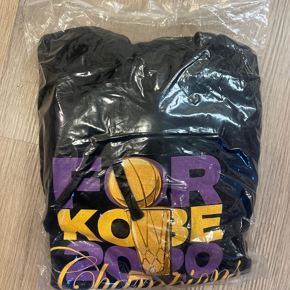 Black Hoodie with Purple and Gold Print